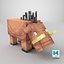 Minecraft Hoglin Rigged 3D-Modell, spielfertig in 4K PBR
