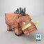 Minecraft Hoglin Rigged 3D-Modell, spielfertig in 4K PBR