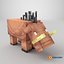 Minecraft Hoglin Rigged 3D-Modell, spielfertig in 4K PBR
