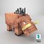 Minecraft Hoglin Rigged 3D-Modell, spielfertig in 4K PBR