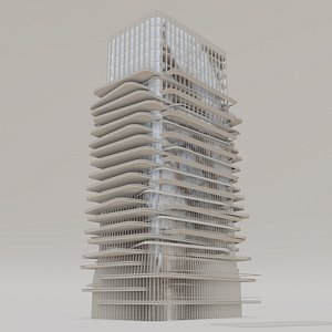 office buildings of the future Low-poly 3D model