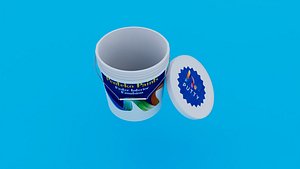 3D model 3D Paint Bucket with Cap Textured Realistic Container Model