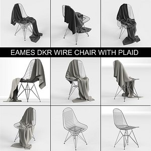 Wire Chair DKR: Charles & Ray Eames of 1951 with blanket cloth