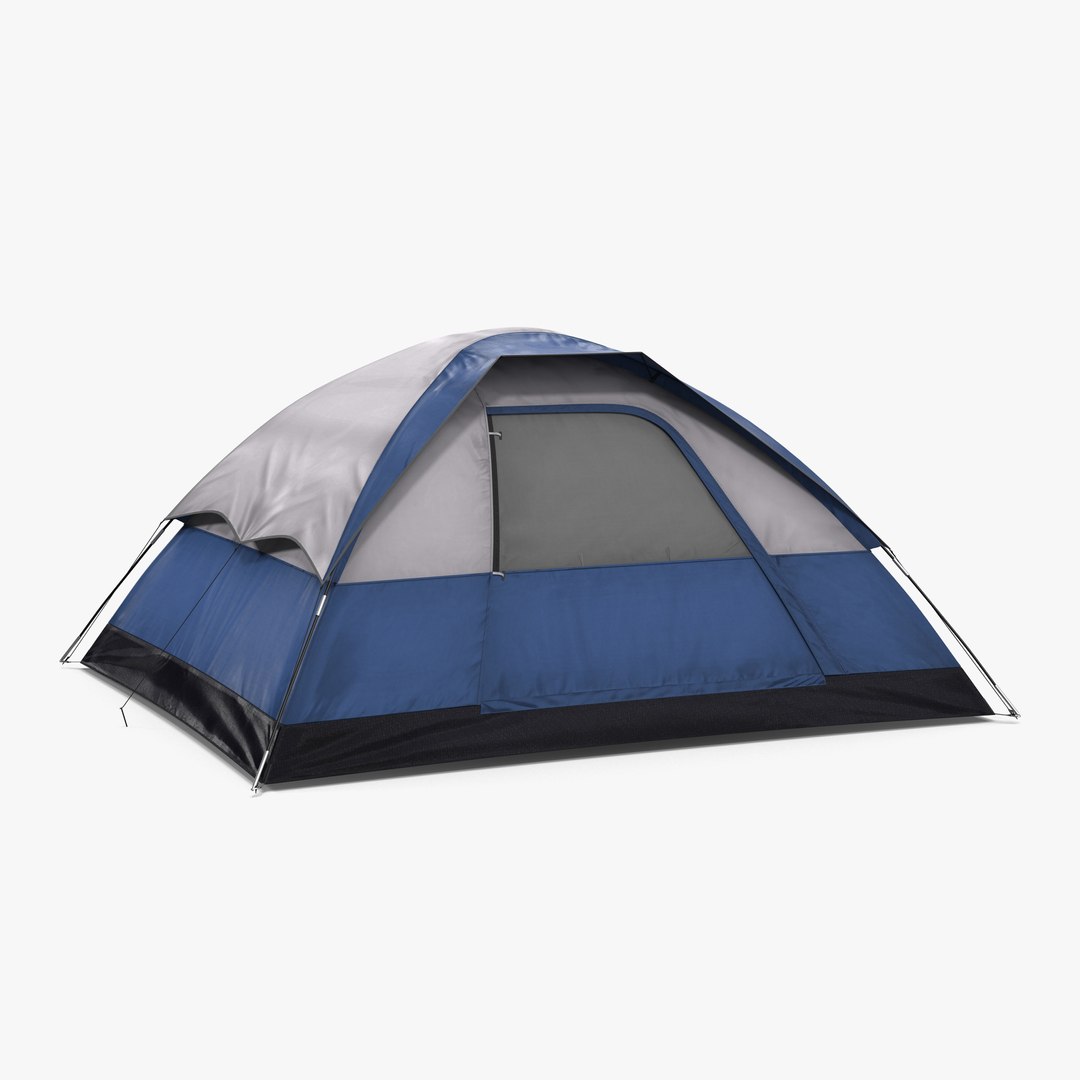 Camping Tent Blue 3D model preview