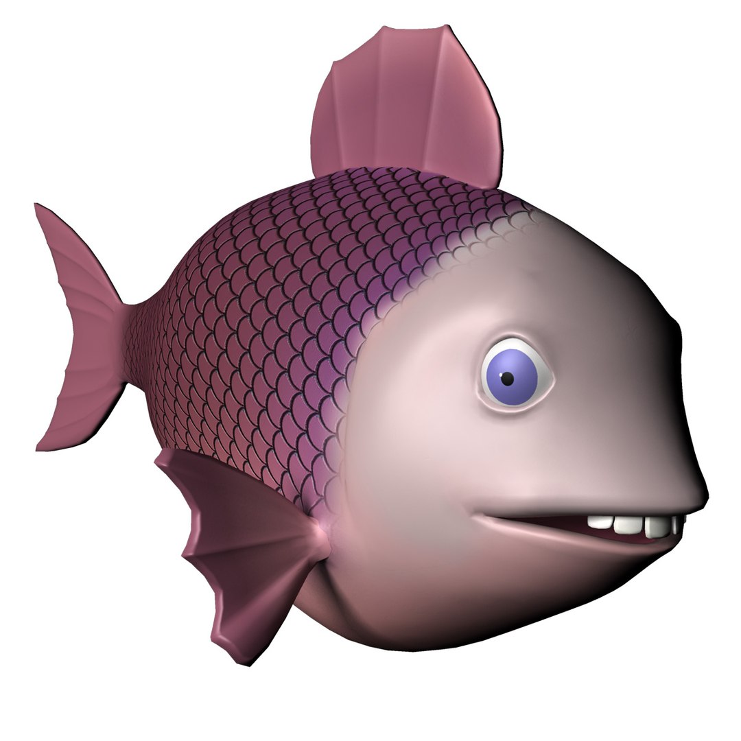 3dsmax Fish Cartoon Character Rigged