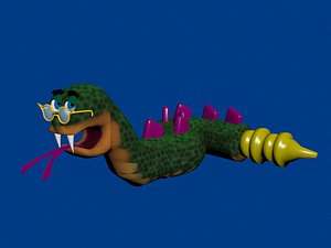 3d max snake cartoon
