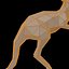Modello di canguro low poly per stampa 3D