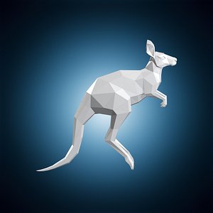 3D Low Poly Kangaroo 3D Print Model model