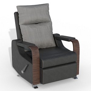 Leather and Fabric Recliner Sofa cum Armchair 3D Model