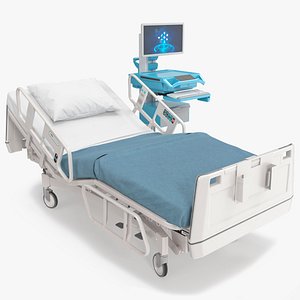 Clinical Workstation Cart with Patient Bed