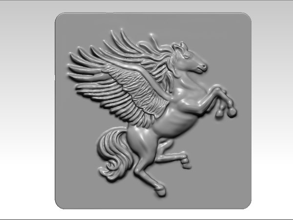 3d horse black pegasus