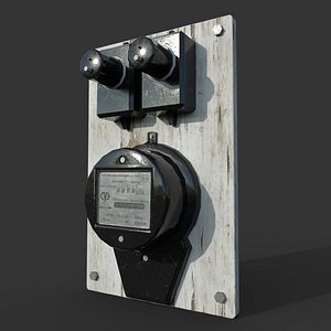 Vintage Russian Electrical Panel with Electricity Meter