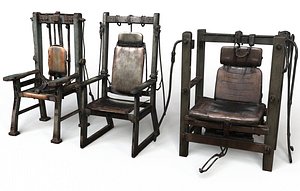 Old electric chairs pack 3D model