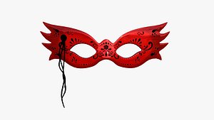 Carnival Mask B12 Black Red - Costume Character Design 3D model