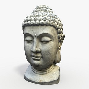 3D Buddha head concrete statue
