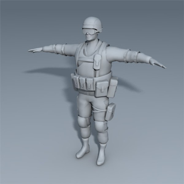 soldiers rigged ranger 3d model