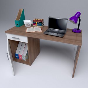 3d model of home office desk