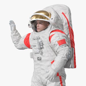 Waving Astronaut in Moon Spacesuit model