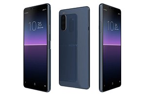 Sony Xperia 10 Mk II Berry Blue Low Poly 3D model
