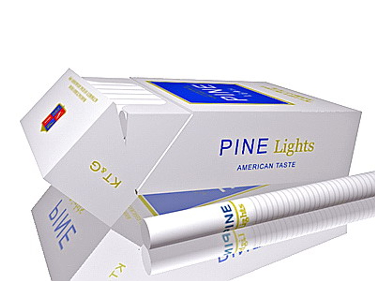 pine cigarettes packs 3d model