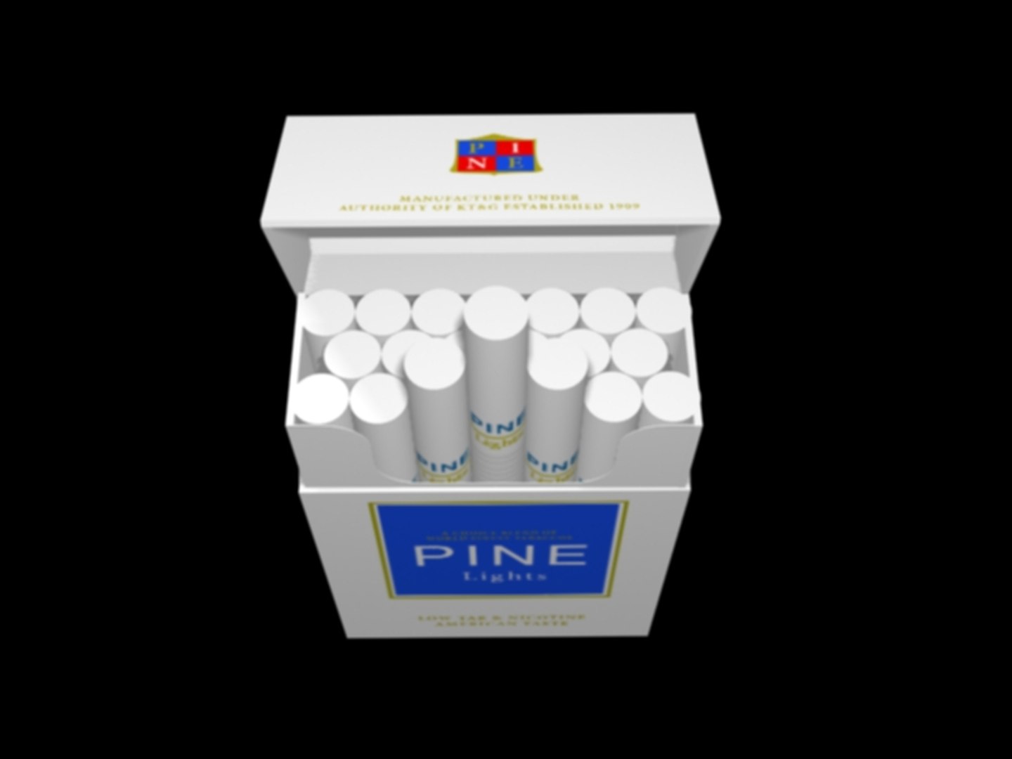 pine cigarettes packs 3d model