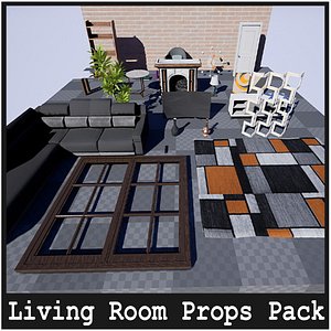 Living Room  Prop Package 3D
