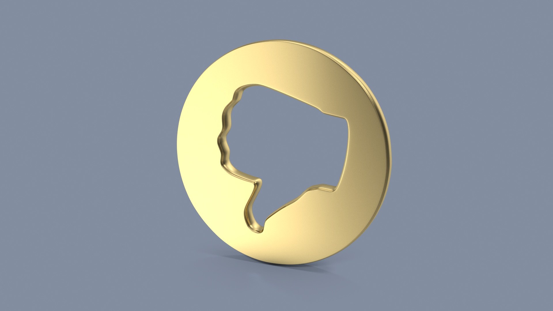 3D Thumbs Down Circular Dislike Symbol Gold - TurboSquid 2060774