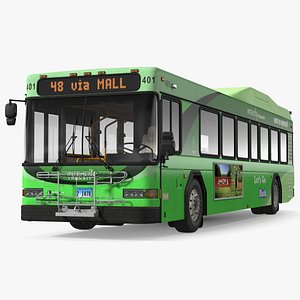 Gillig Low Floor Hybrid Bus Intercity Green Simple Interior model