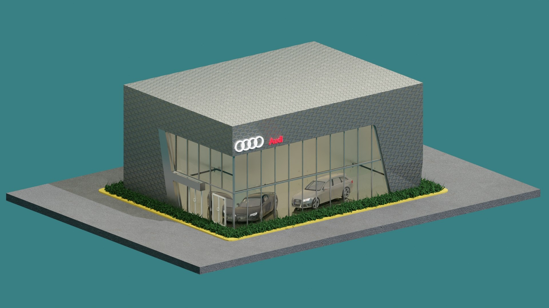 Audi Car Showroom-gallery 3D Model - TurboSquid 1702848