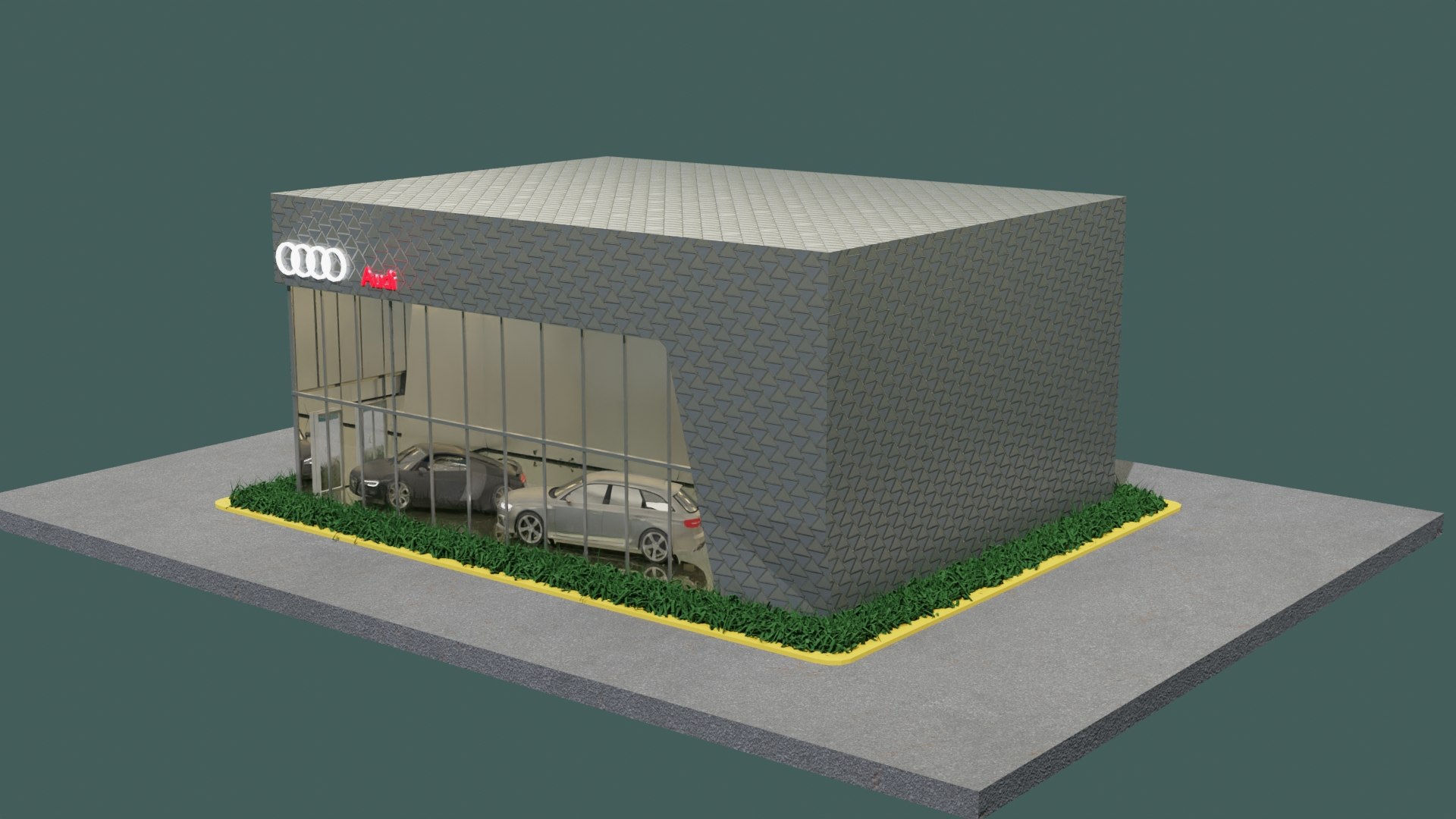 Audi Car Showroom-gallery 3D Model - TurboSquid 1702848