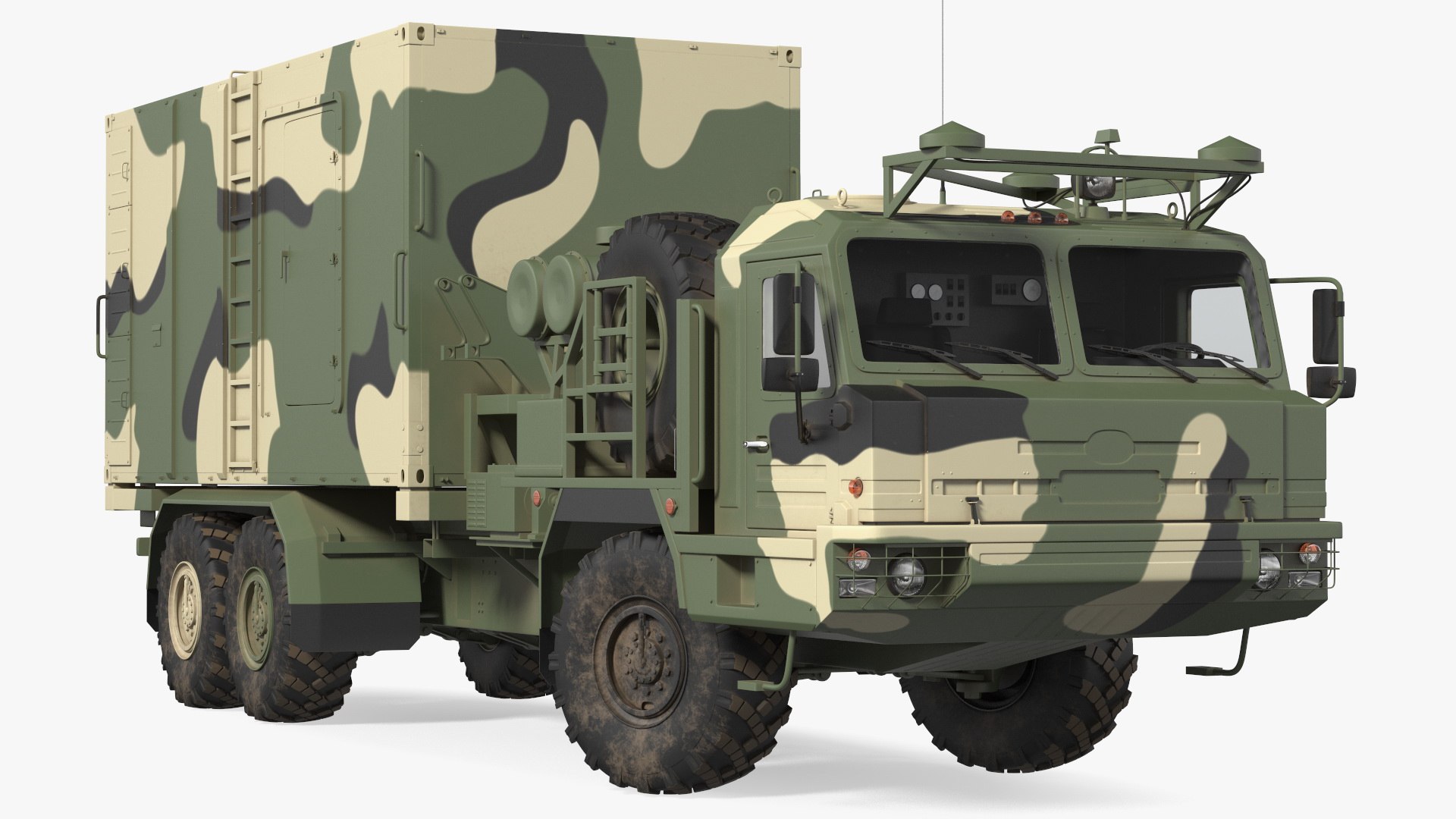 Command and Control Vehicle 50K6 Vityaz Camo Rigged 3D model preview