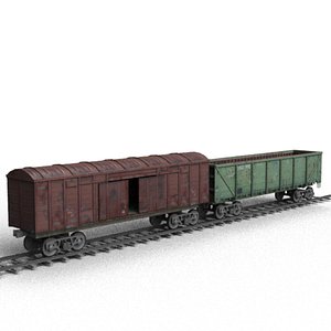 freight railroad rails 3d model