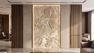 3D Wall Art with Densely Packed Overlapping Scales G32KA
