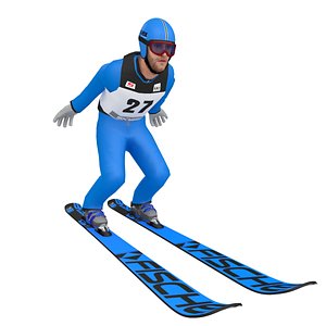 3D rigged ski jumper