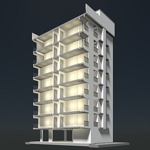 Apartment building in section cut 24ZZ38 model
