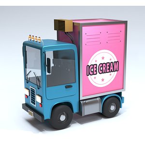Stylized Cartoon Car Low Poly 3D model
