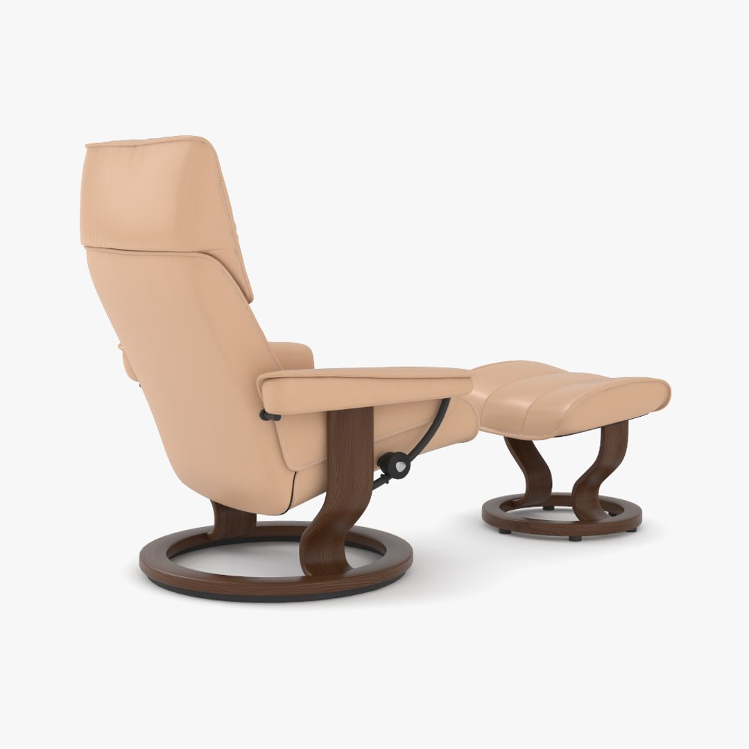 Ekornes Stressless Chair Ottoman model TurboSquid 2155650