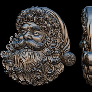 Jolly Santa Claus Relief 3D print model 3D model