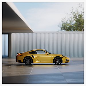 Modern Exterior Scene Daylight Automotive Setup C4D and Redshift 3D 3D model