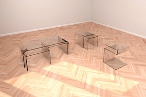 3D model set glass tables