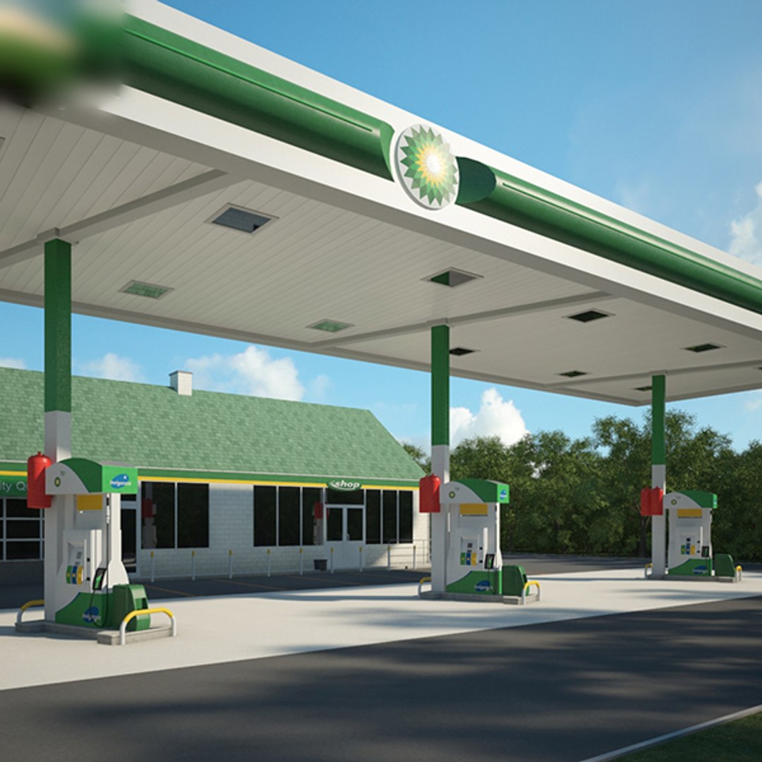 3D bp gas station model TurboSquid 1404445