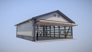 Airfield Hangar 12m Vr1 DARK model