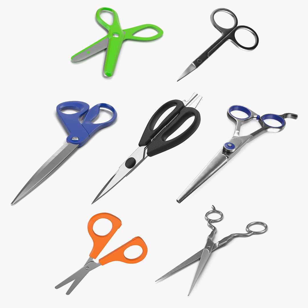 Scissors Collection 3 3D model preview