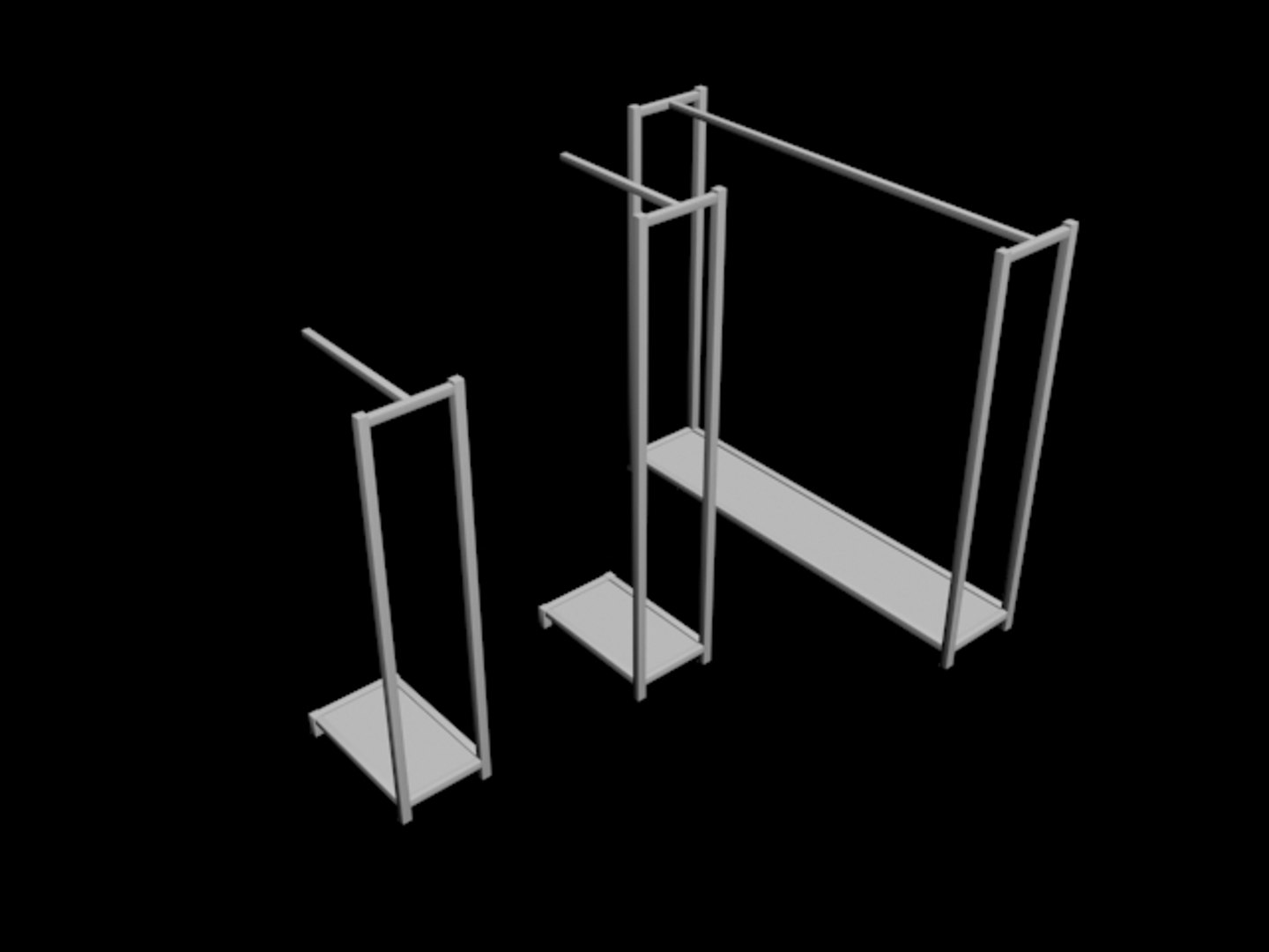 Pack 3 Clothes Rack 3D Model - TurboSquid 1463387