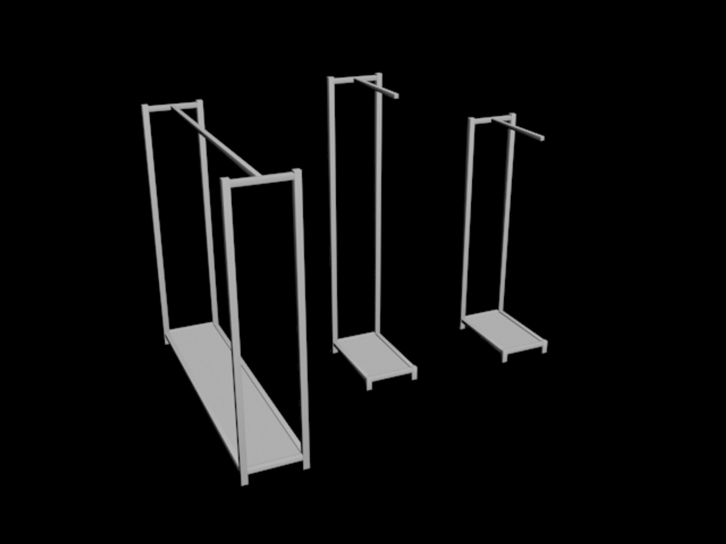 Pack 3 Clothes Rack 3D Model - TurboSquid 1463387