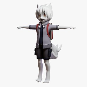 Cat Character rigged 3d model