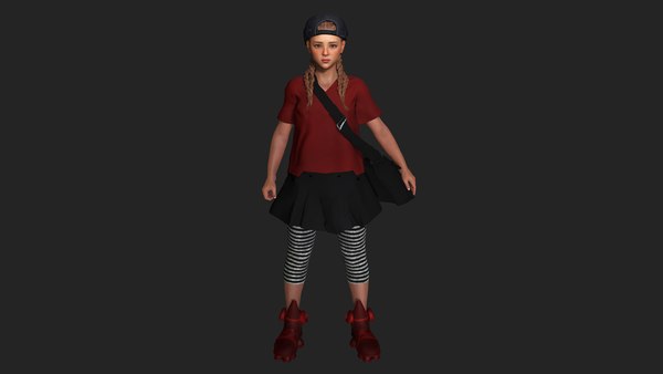 3D AAA 3D REALISTIC CHARACTER - TEENAGER KIDS BOYISH GIRL CHILD