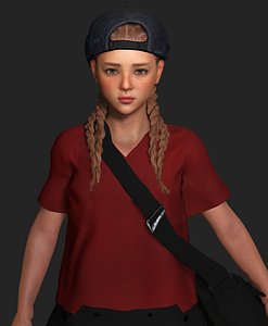 3D AAA 3D REALISTIC CHARACTER - TEENAGER KIDS BOYISH GIRL CHILD