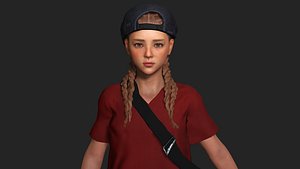 3D AAA 3D REALISTIC CHARACTER - TEENAGER KIDS BOYISH GIRL CHILD