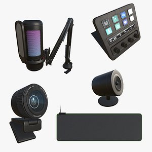 Ultimate Streamer Equipment Bundle - 5 Assets PBR 3D model